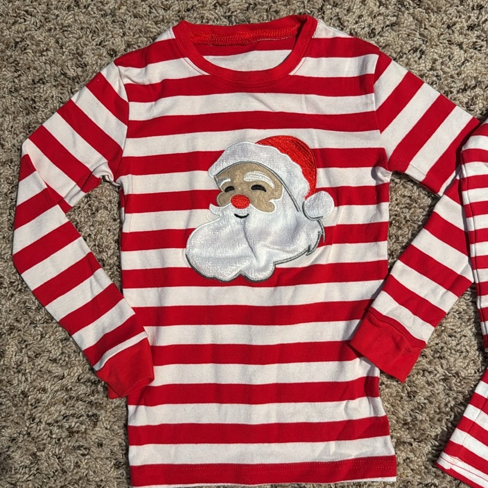 Girls size 7 Christmas pajamas two shirts to choose from and matching pants - Picture 2 of 6